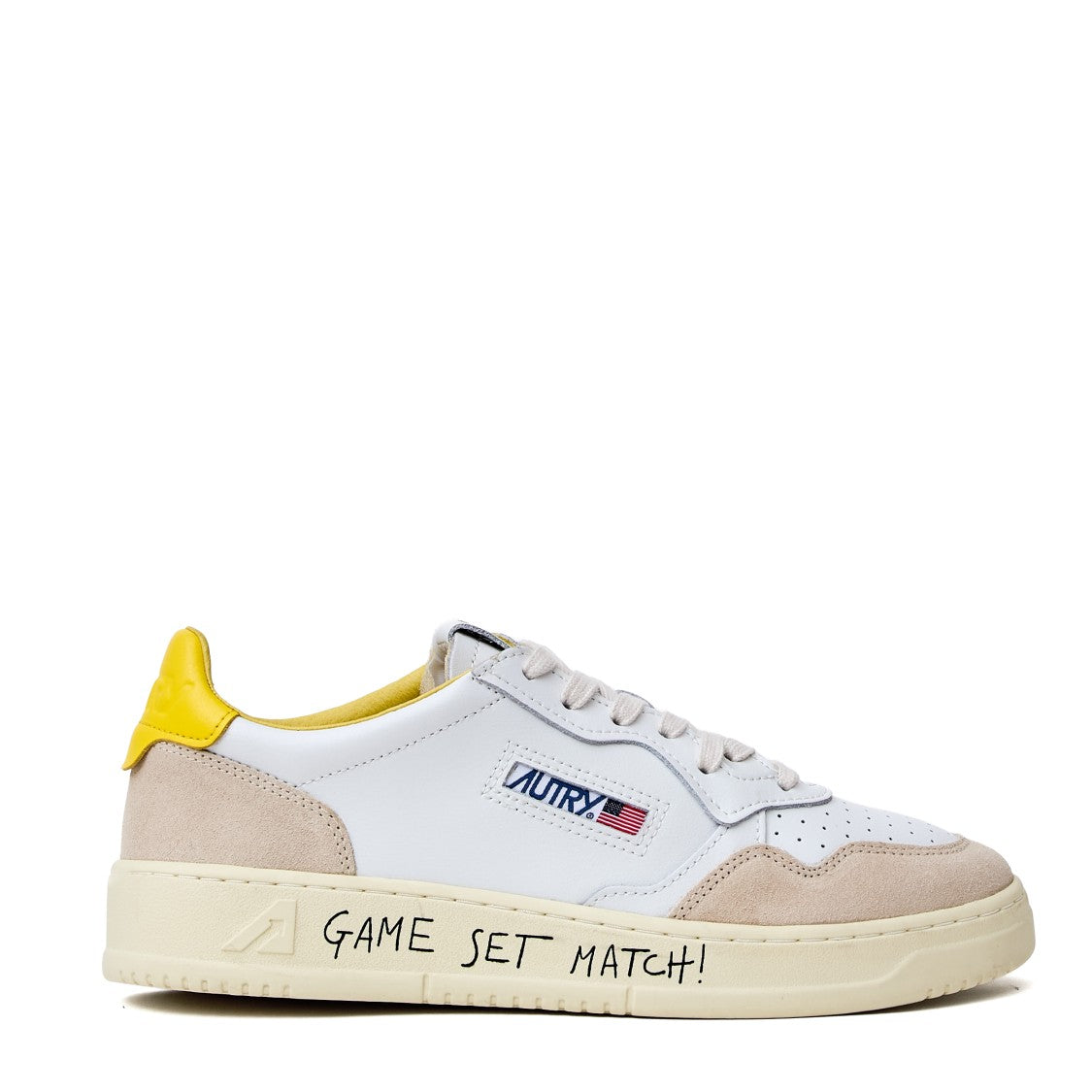 Autry White Slicker Medalist Low Leather Sneakers