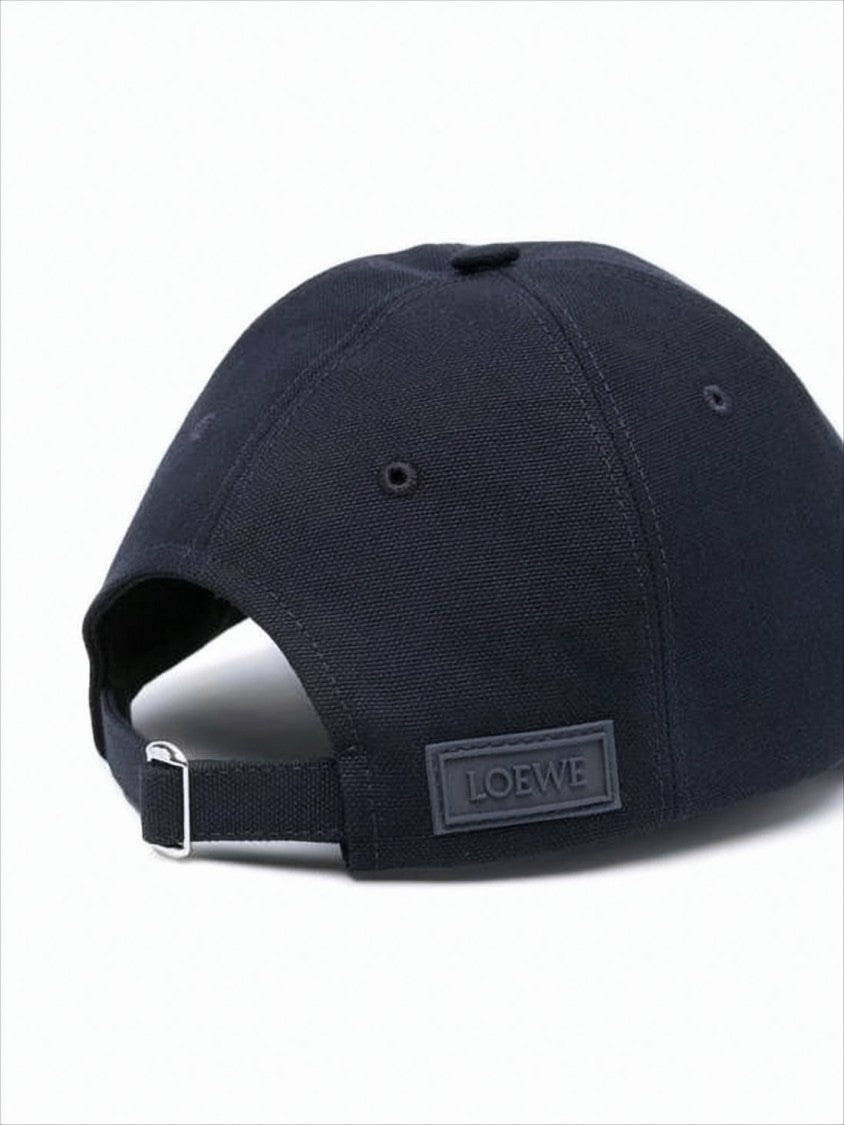 Loewe Deep Navy Cotton Baseball Cap With Embossed Patch