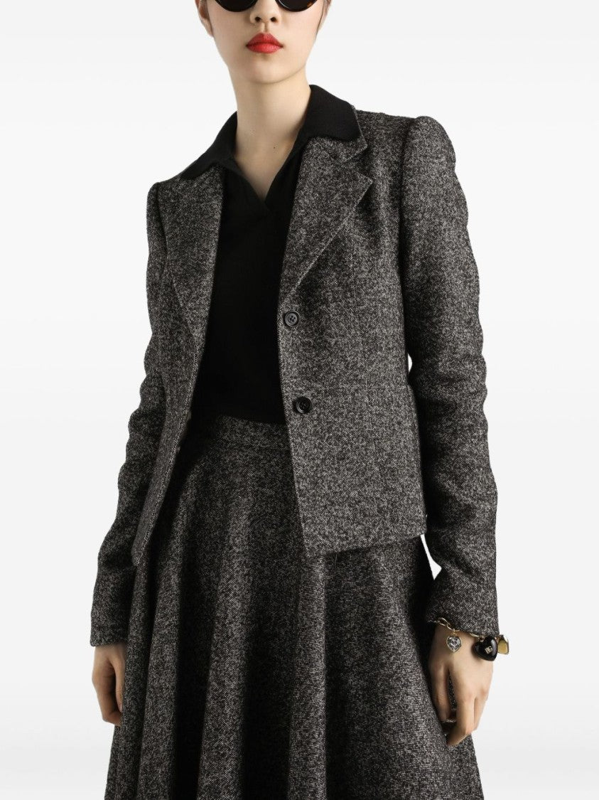 Dolce & Gabbana Structured Mélange Grey Jacket