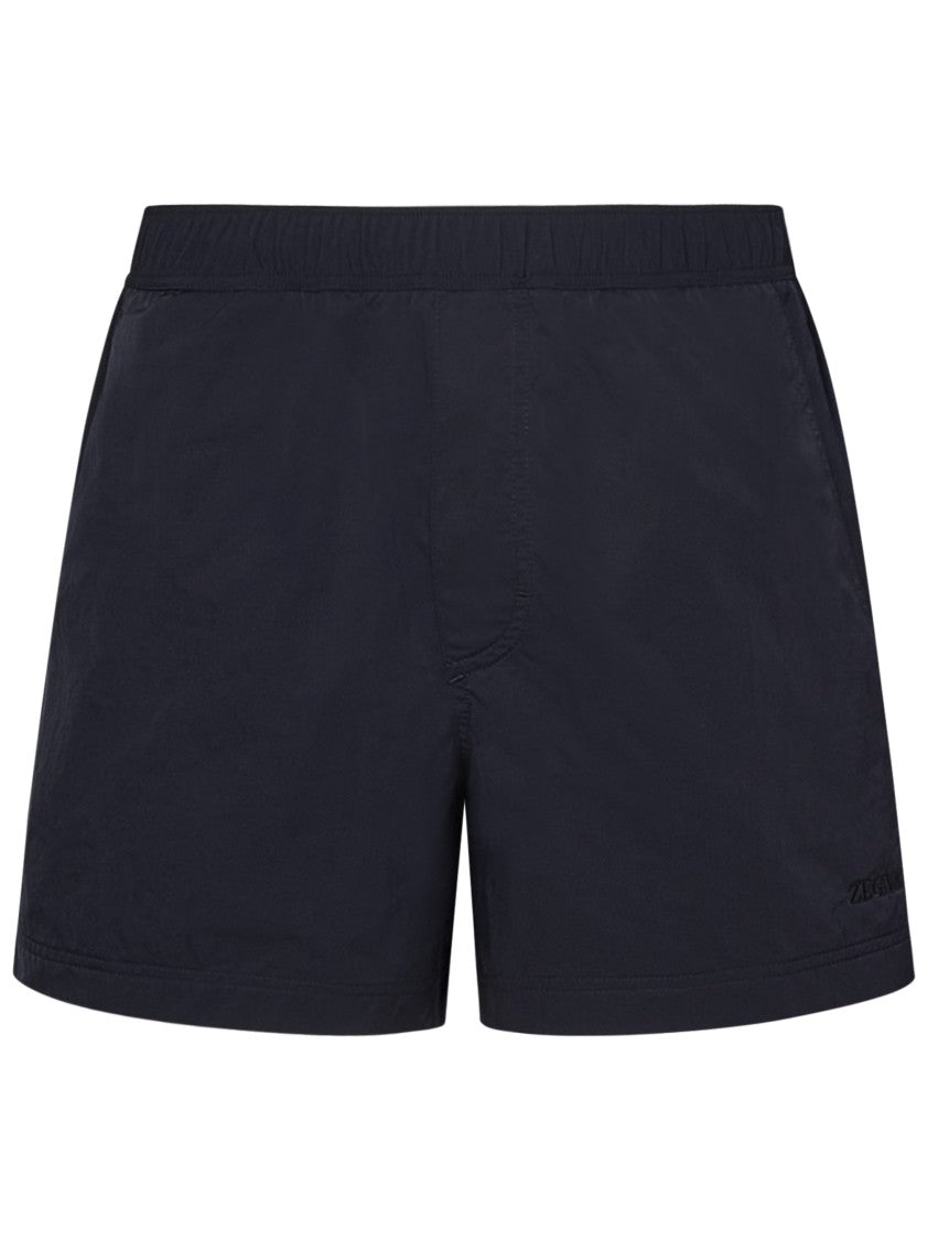 Zegna Midnight Blue Nylon Swim Shorts