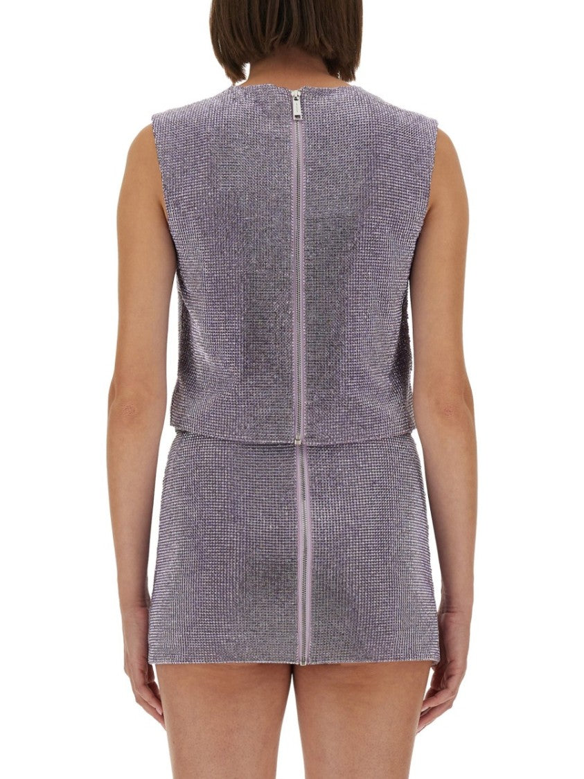 Self-Portrait Metal Mesh Top