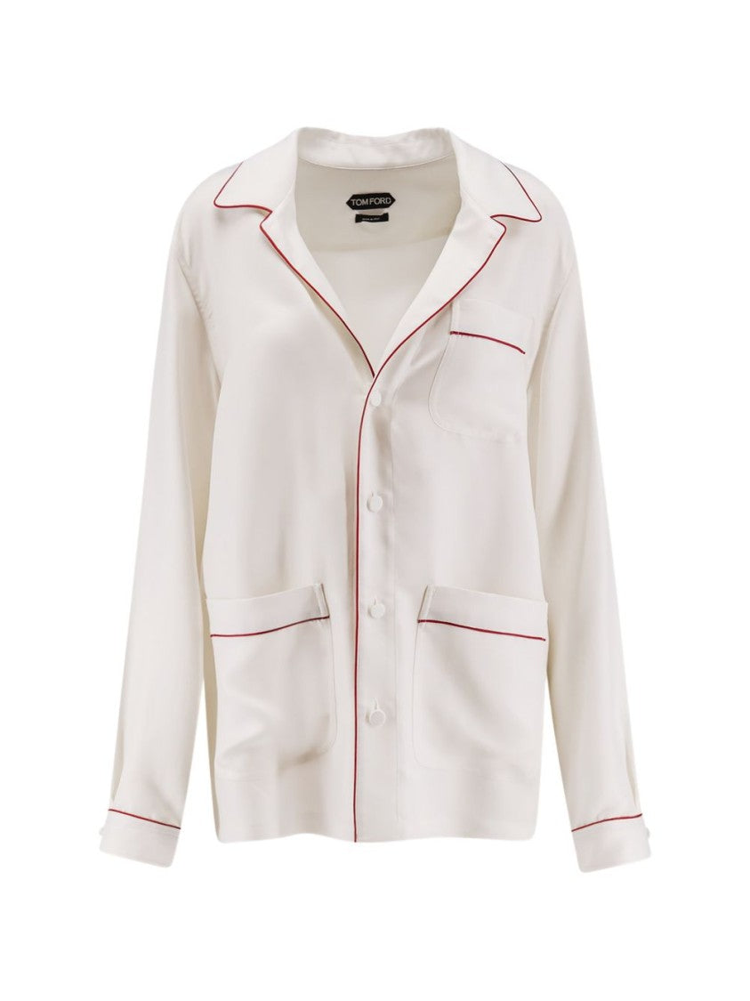 Tom Ford Beige Piping Detail Classic Shirt