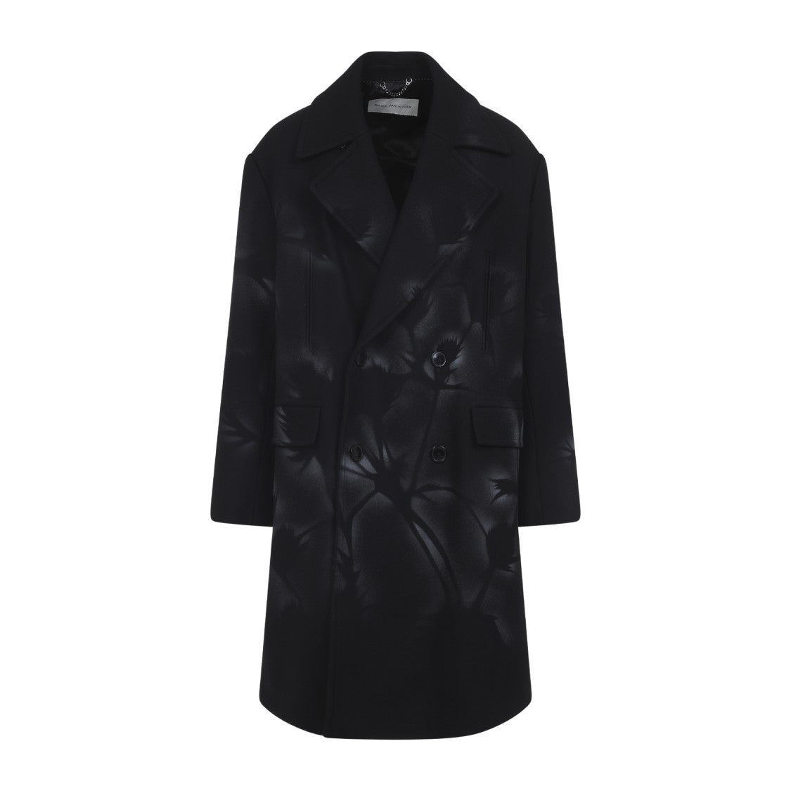 Dries Van Noten Black Wool Racos Coat