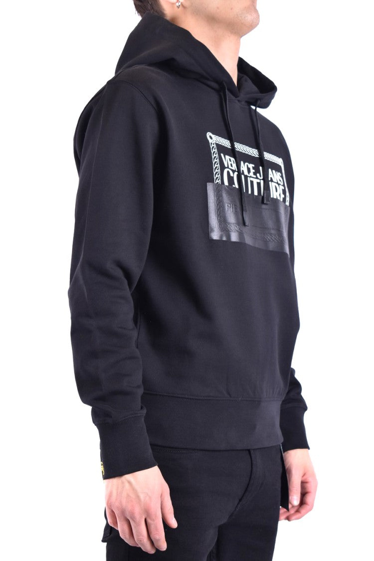 Versace Jeans Couture Hooded Black Cotton Sweatshirt