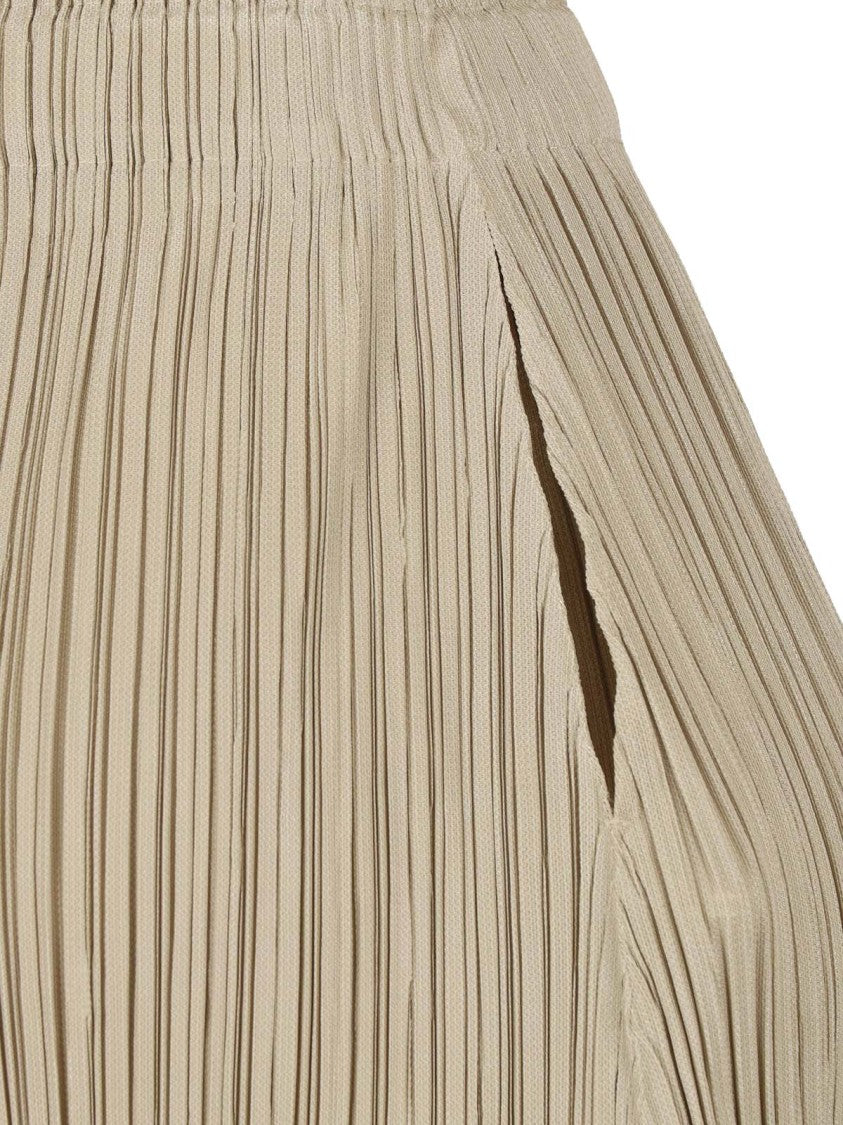 Pleats Please Issey Miyake Straight-Leg Gathered Pleated Formal Pants