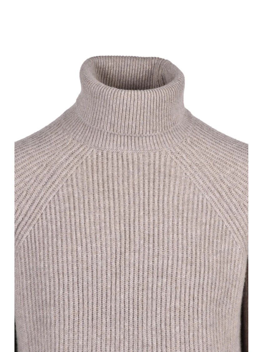 Alpha Studio High Neck Sweater In Fine Wool And Cashmere Blend