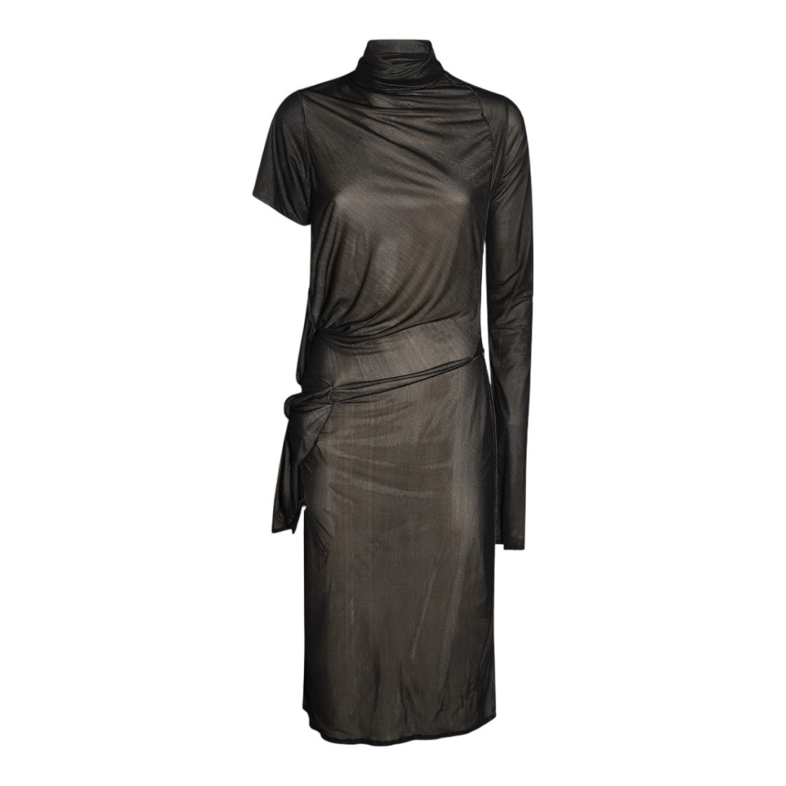 Maison Margiela Asymmetrical Dress With Unique Silhouette And Tied Waist Detail