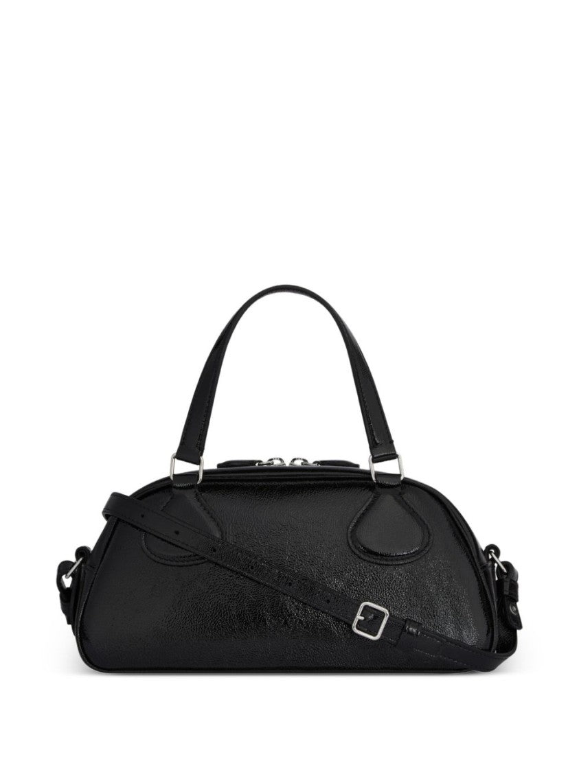 Courrèges Structured Black Leather 'Friday' Tote