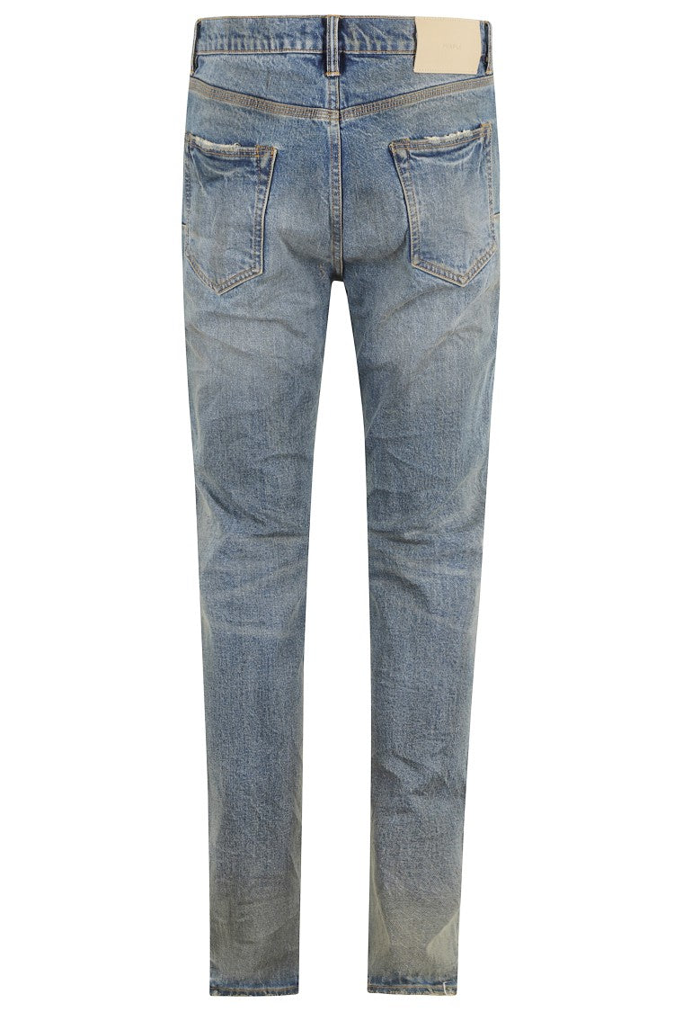 Purple Brand Cracked Bronze Skinny Jeans With Lived-In Look