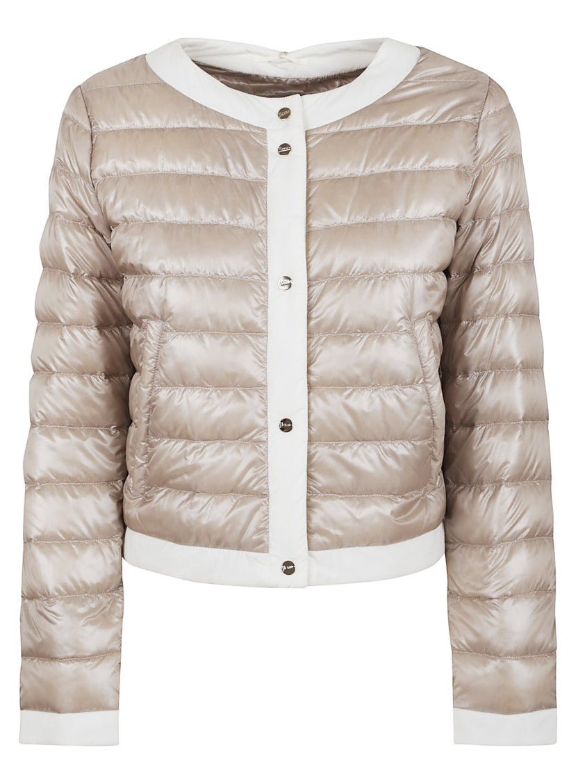 Herno Ultralight Nylon Padded Jacket With Striped Quilting