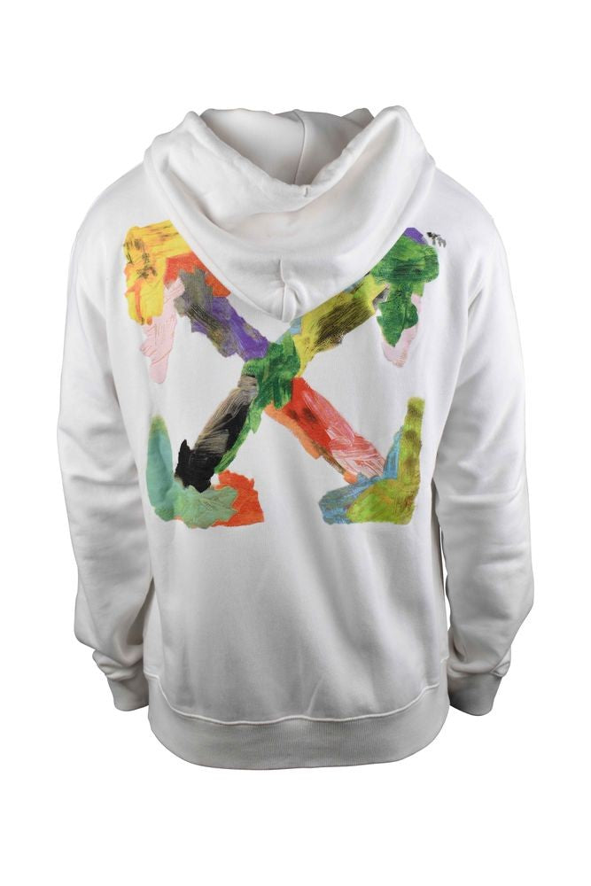 Off-White White Cotton Sweatshirt With Drawstring Hood