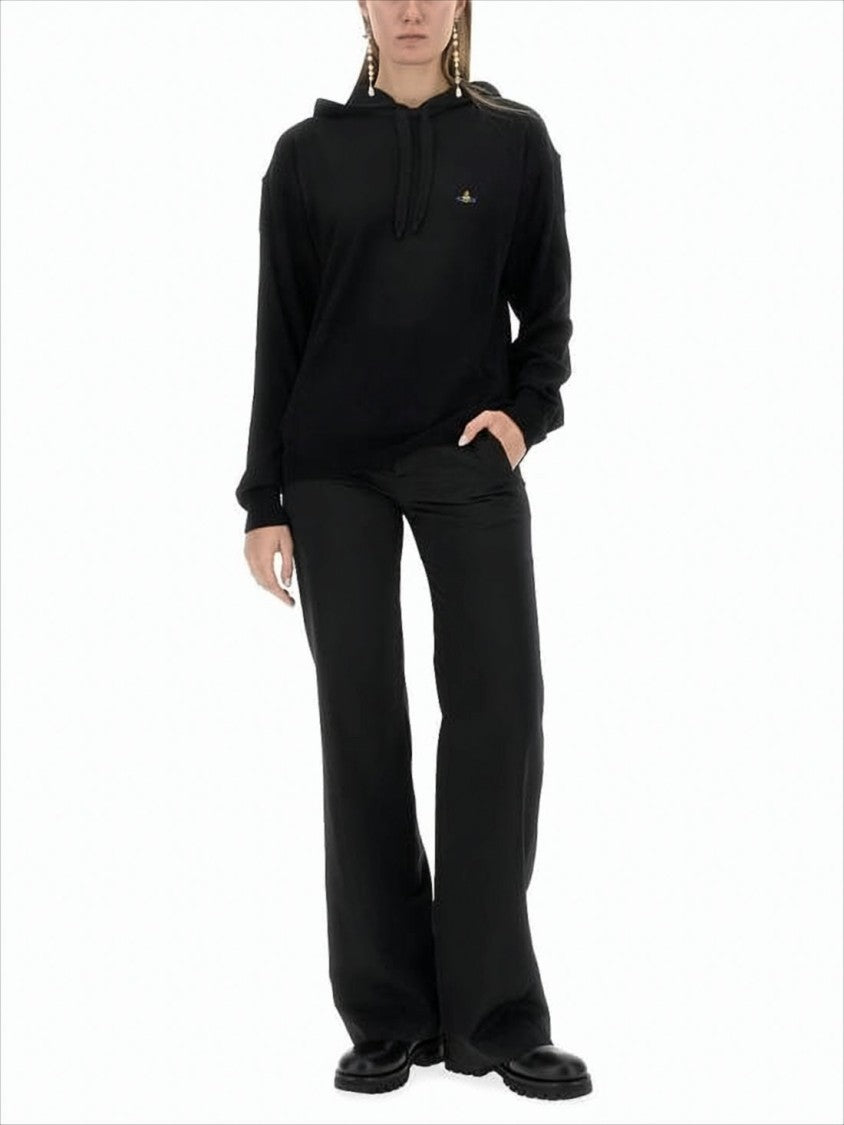 Vivienne Westwood Relaxed-Fit Black Wool Hoodie With Drawstring Hood