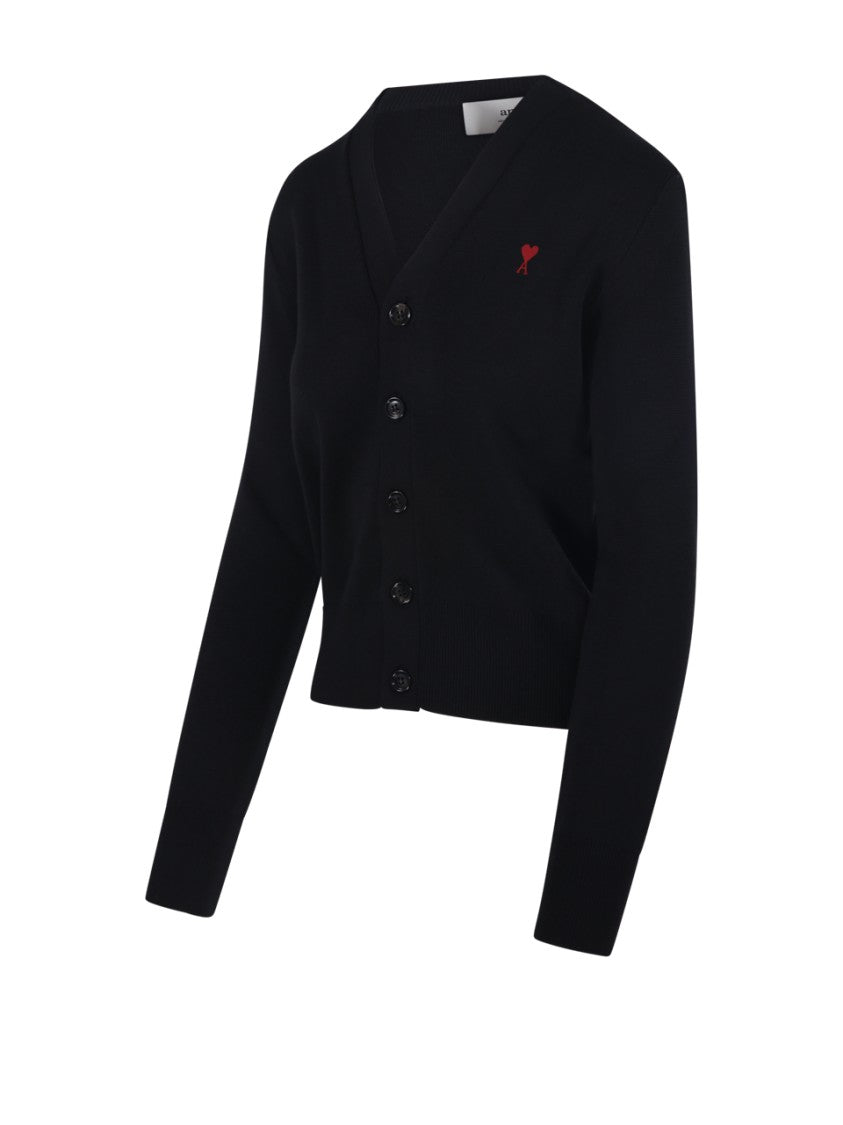 Ami Adc V Neck Merino Cardigan