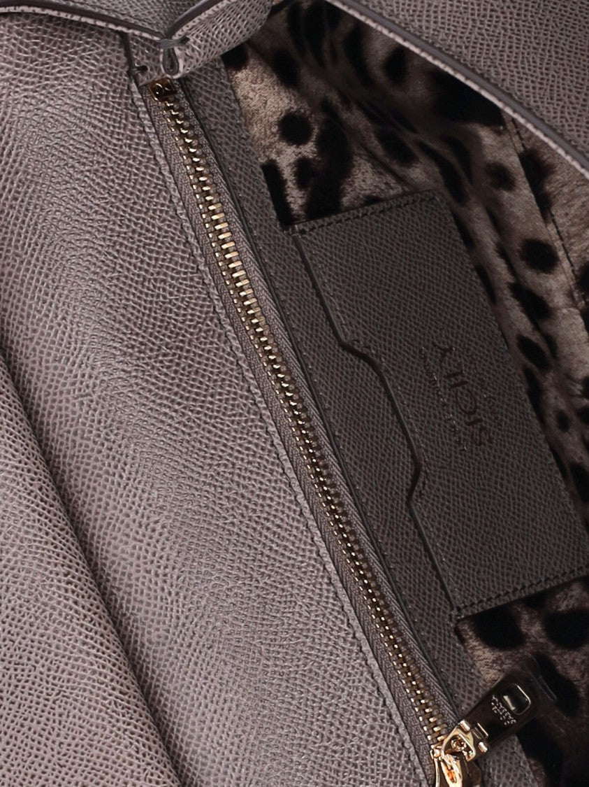 Dolce & Gabbana Trapezoidal Handbag With Textured Surface
