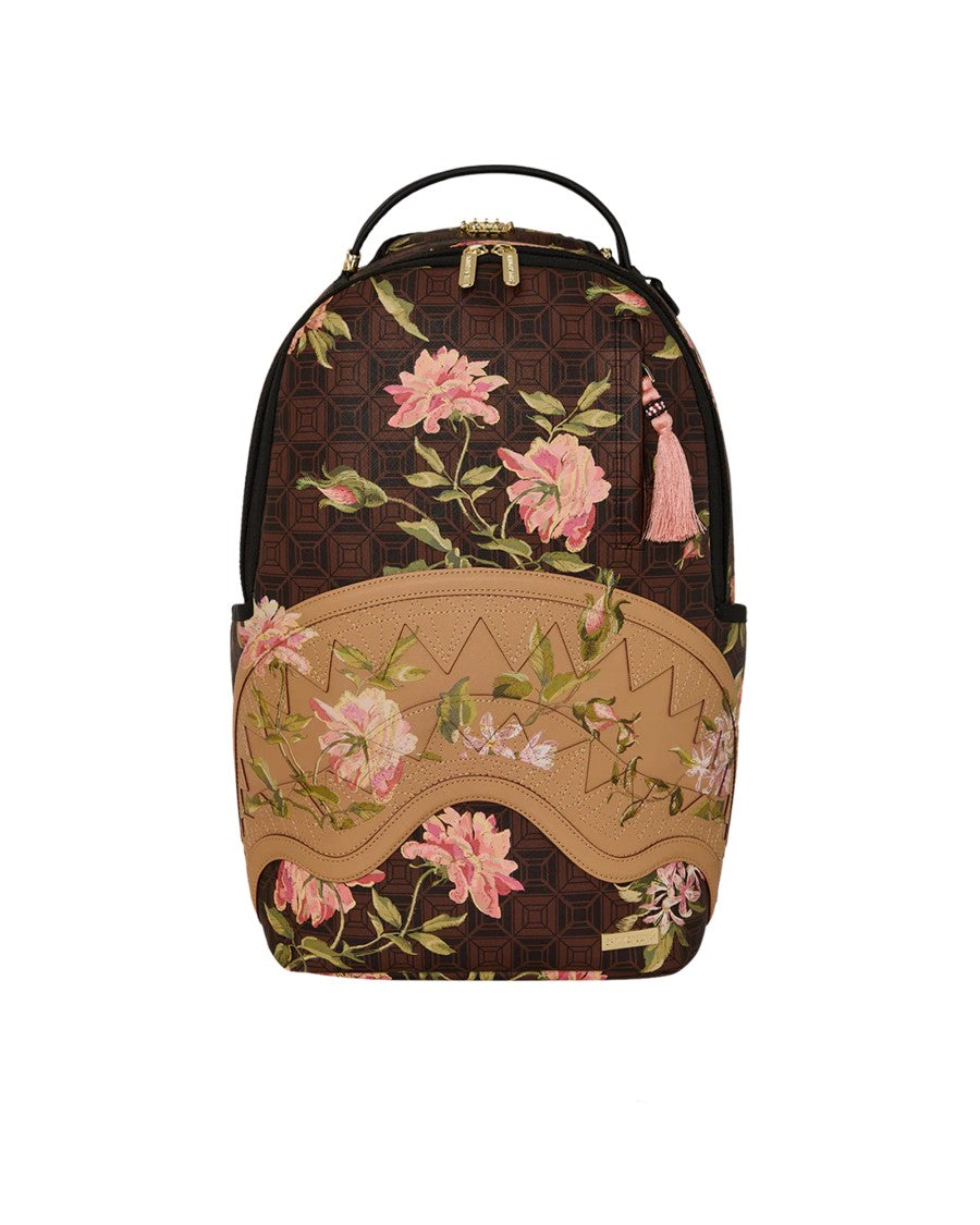 Sprayground Floral-Print Backpack With Ergonomic Design And Gold Hardware