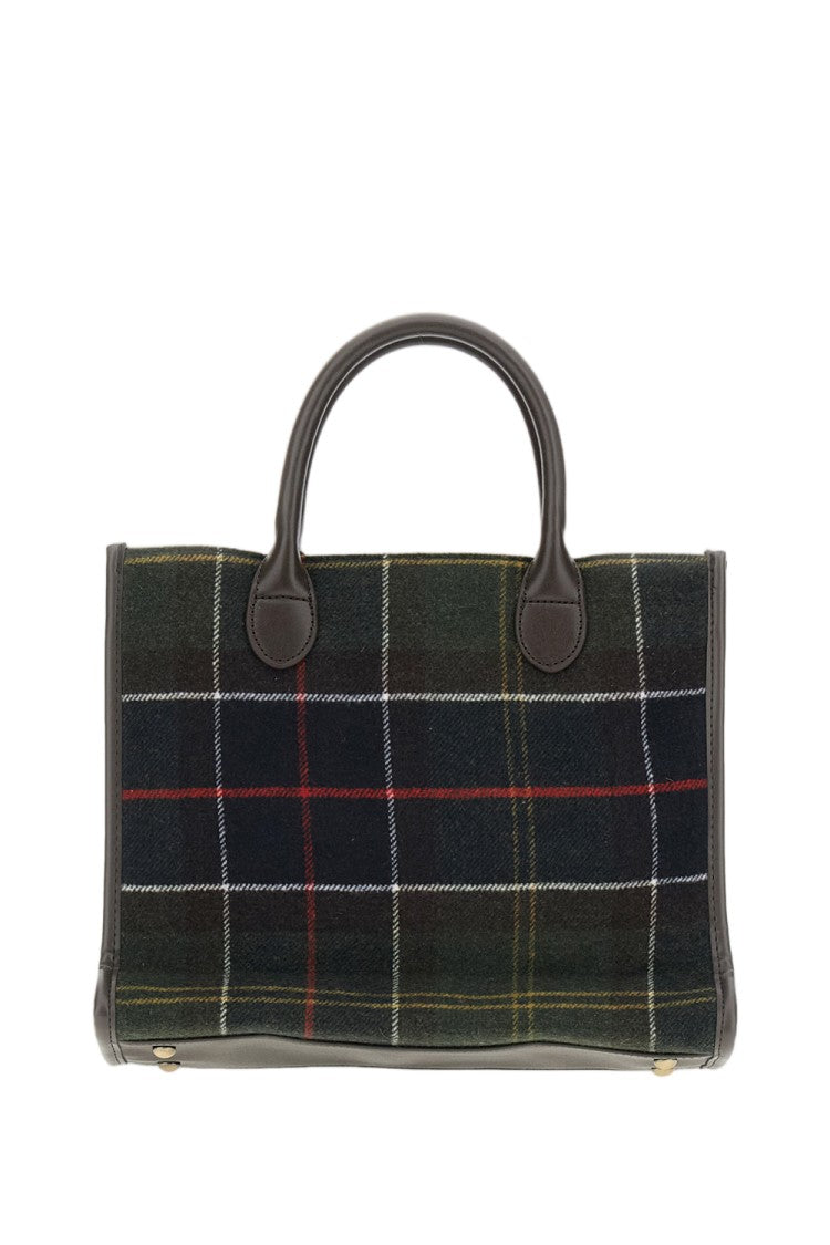 Barbour Barrhill Tartan Wool-Blend Leather Tote Bag