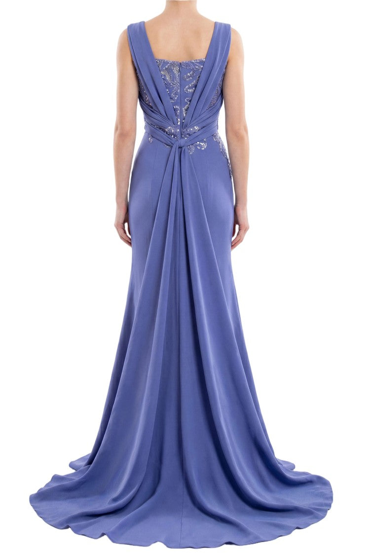 Saiid Kobeisy Embellished Long Crepe Dress