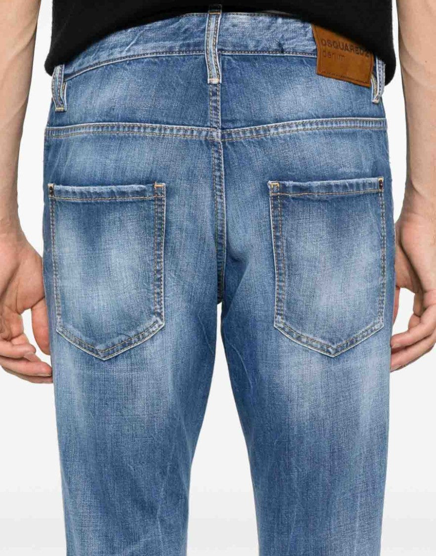 Dsquared2 Blue Skater Slim Fit Cotton Jeans