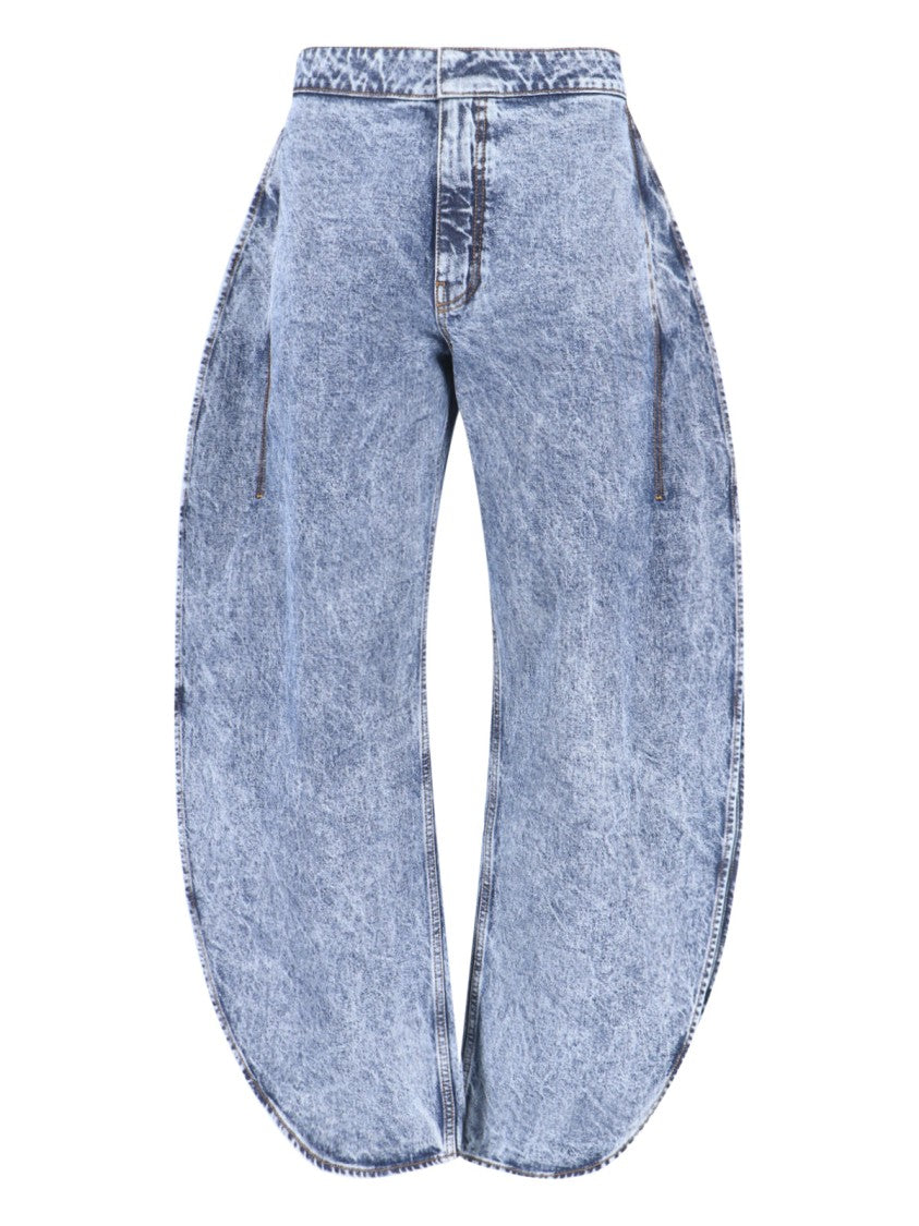 Alaïa Blue High-Waisted Rounded Leg Denim Jeans