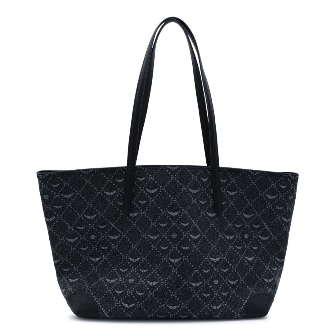 Zadig & Voltaire Black Z Monogram Print Double Handles Tote Bag
