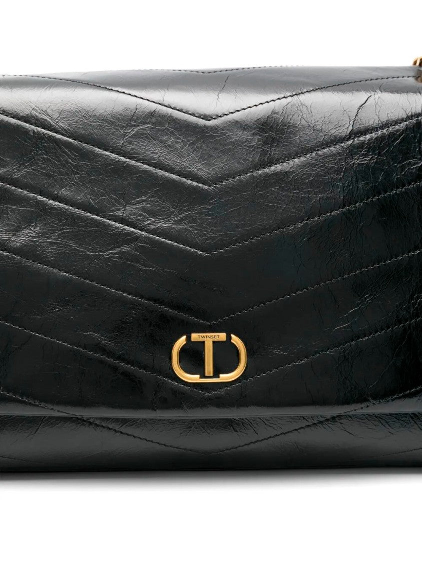 Twin-Set Quilted Leather Shoulder Bag