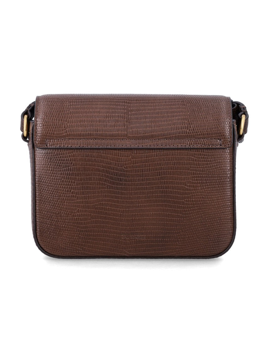 Sessùn Lizard-Effect Leather Small Shoulder Bag