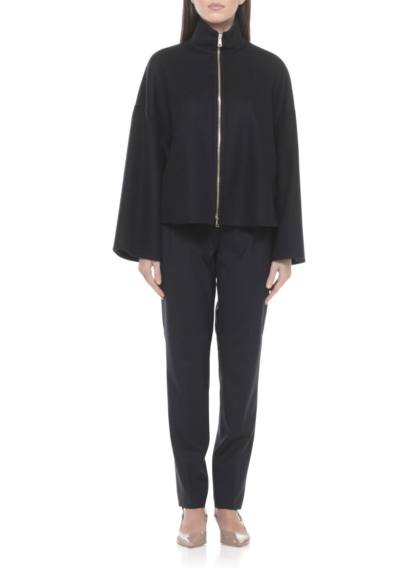 Fabiana Filippi Blue Virgin Wool Zip Jacket