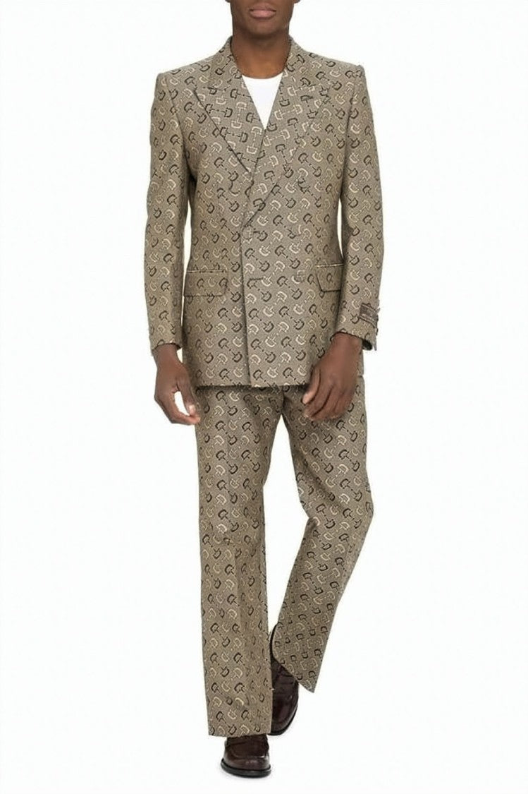 Gucci Double-Breasted Horsebit Pattern Cotton-Wool Jacket