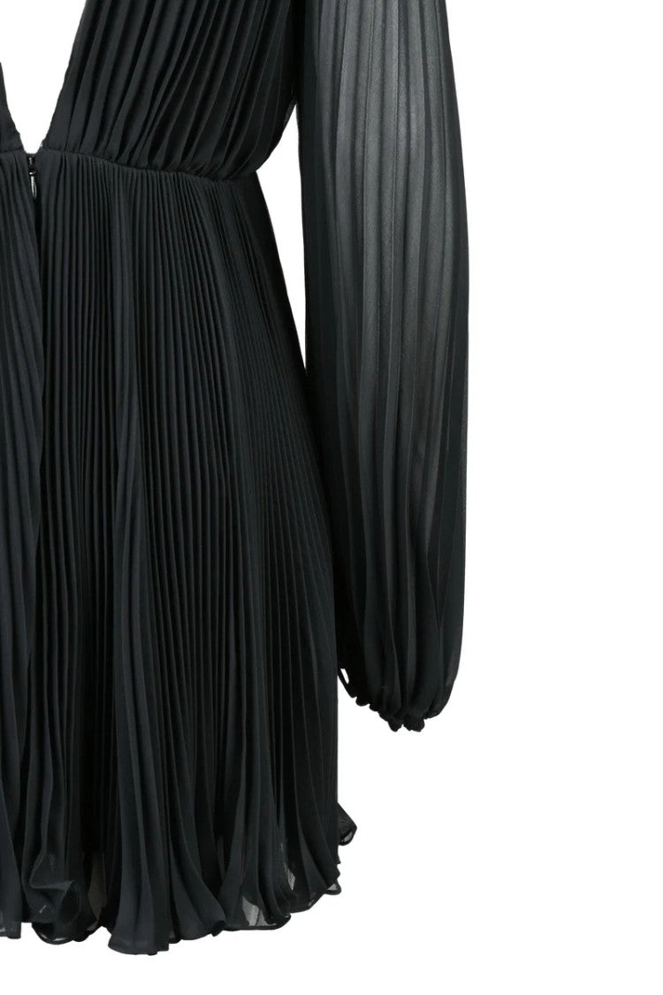 Max Mara Pleated Short Dress - Black