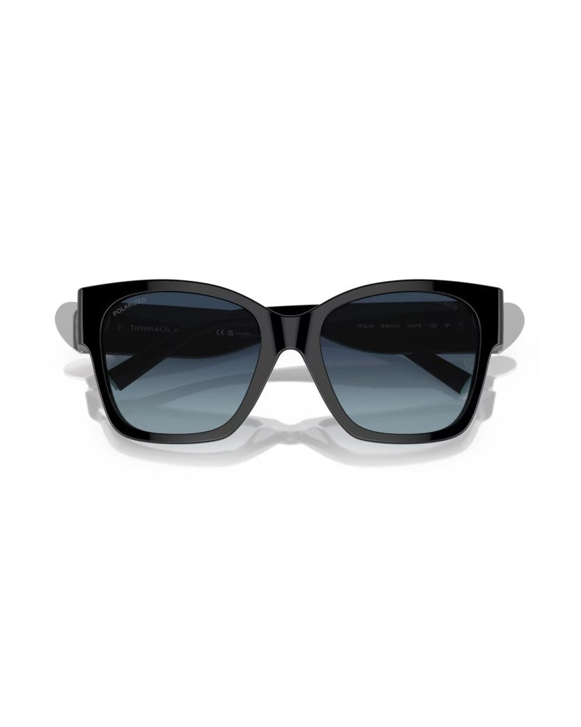 Tiffany & Co. Black Frame Sunglasses With Azure Gradient Lenses