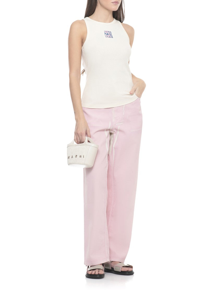 Marni Pink All-Over Detail Cotton Jeans
