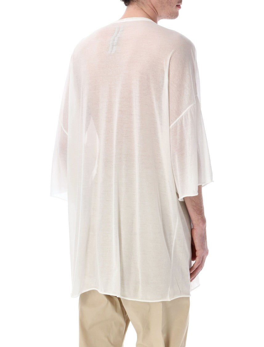 Rick Owens Oversized V-Neck Cotton Jersey Tee