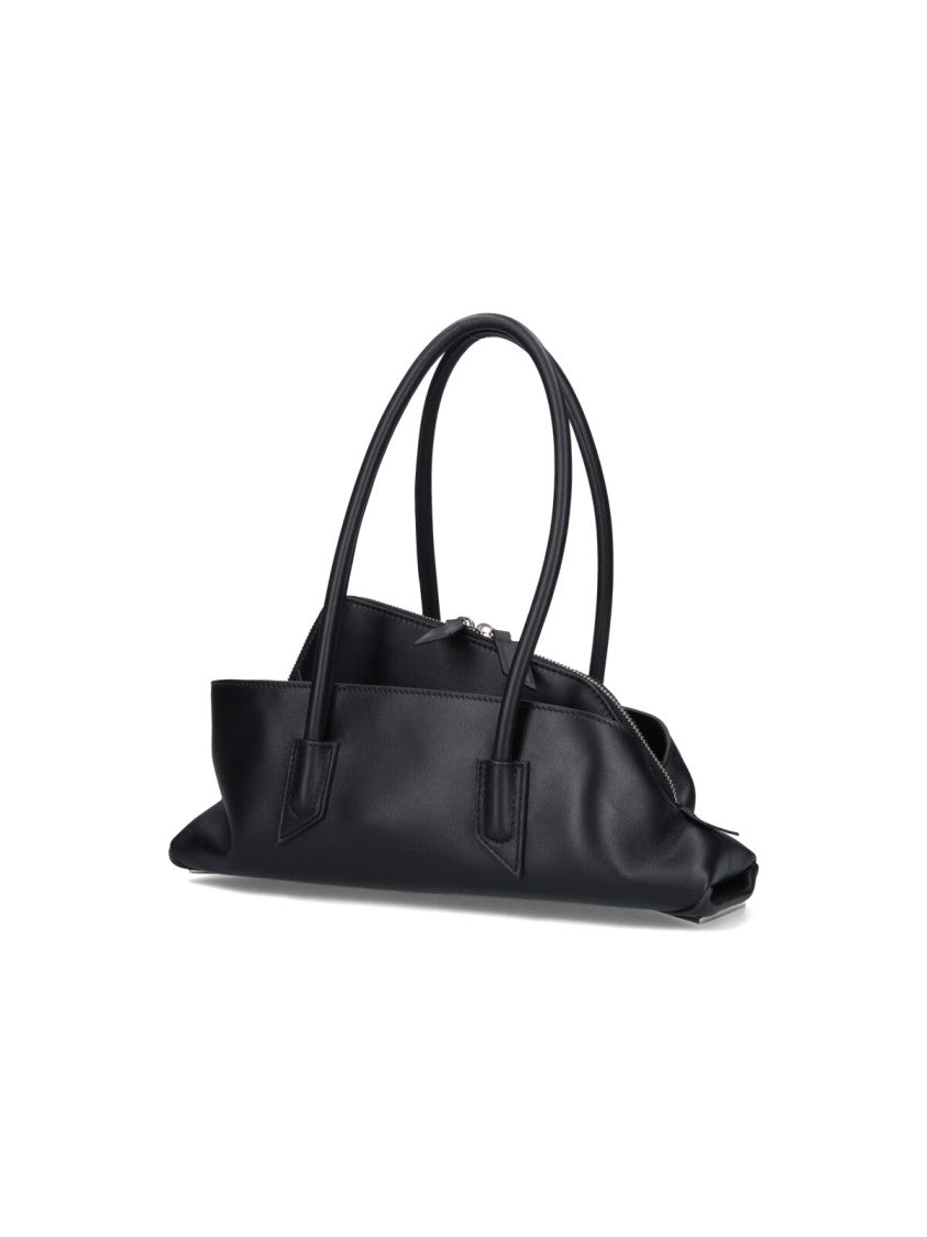 The Attico Sleek Elongated Black Handbag With Rounded Handles