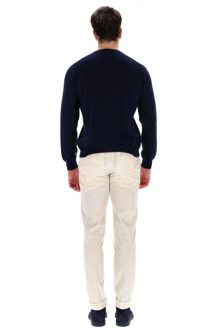 Barba Wool-Cashmere Crewneck Sweater