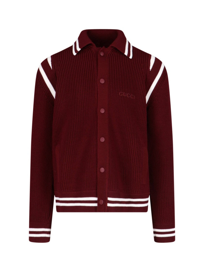 Gucci Logo Wool Cardigan – Red
