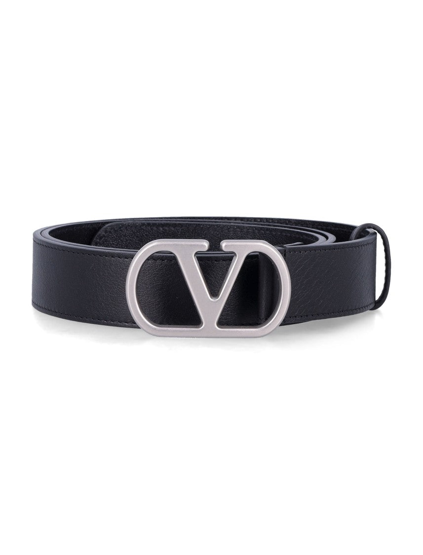 Valentino Garavani V Logo Signature 3Cm Palladium Belt