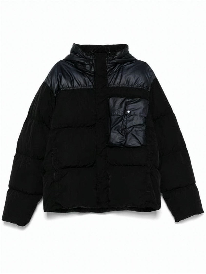 C.P. Company Boxy Padded Jacket With High Collar And Unique Chest Pocket