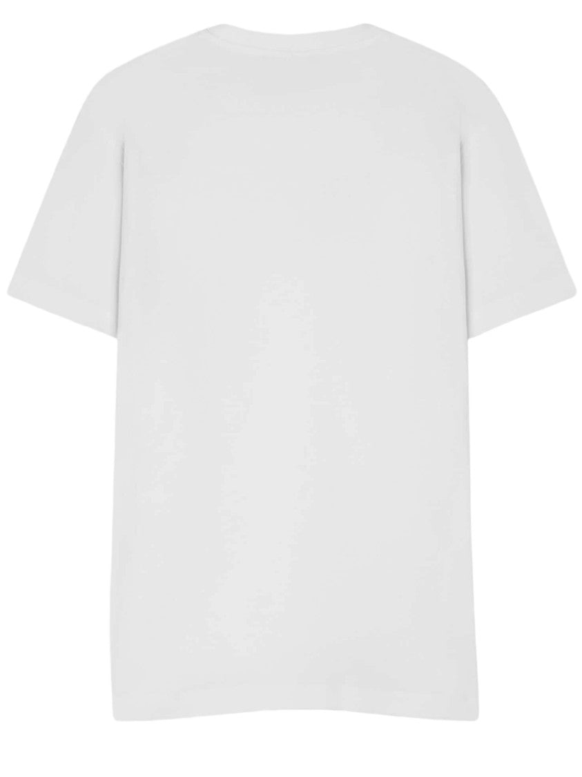 Versace Minimalist Cotton T-Shirt With Contrasting Logo Embroidery