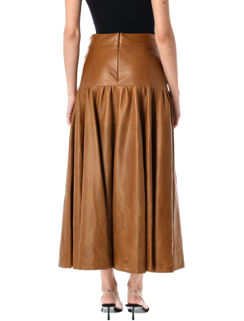 Saint Laurent Long Lambskin Skirt