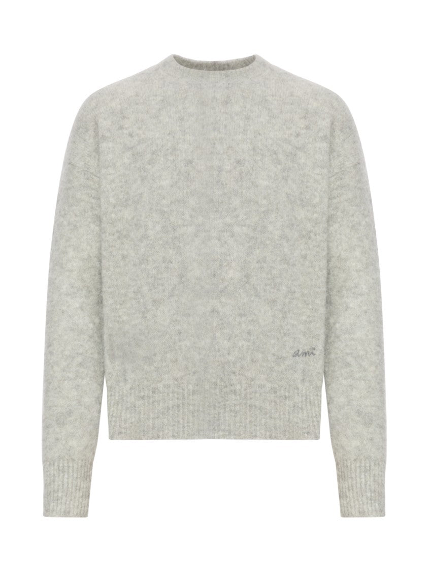 Ami Paris Embroidered Logo Alpaca Sweater