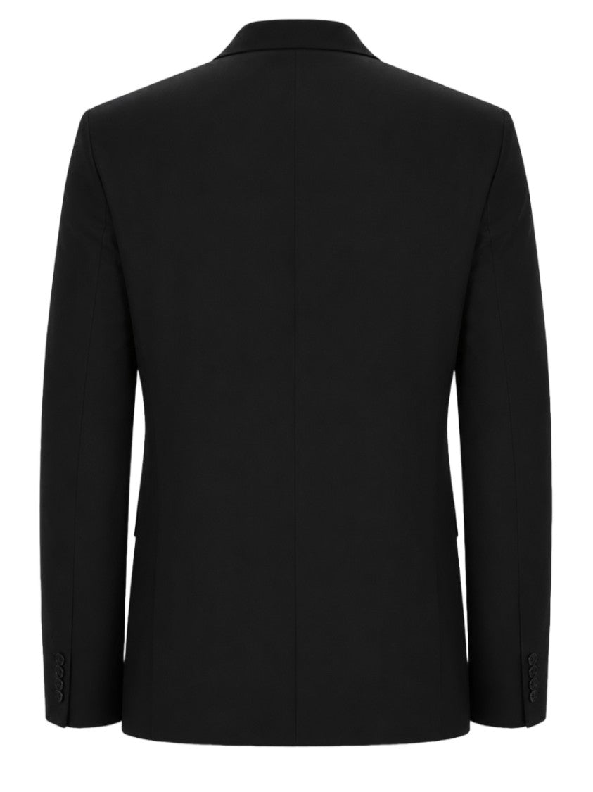 Boss Structured Black Virgin Wool Tailored Blazer