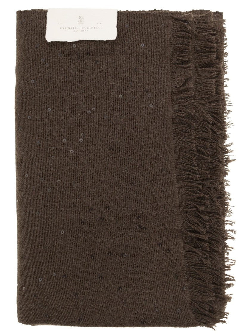 Brunello Cucinelli Diamond Cashmere And Silk Scarf