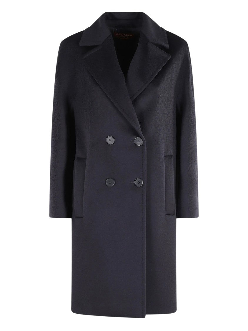 Max Mara Misturbano Navy Blue Double-Breasted Wool Coat
