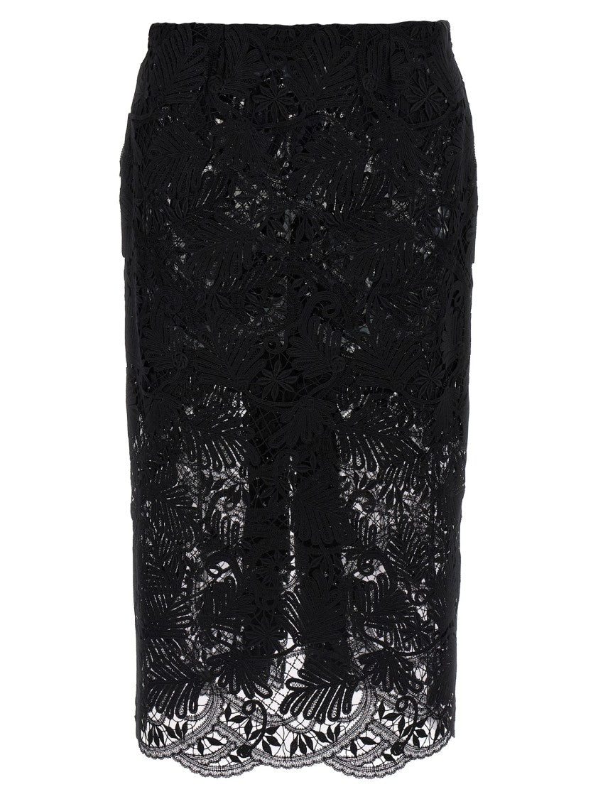 Ermanno Scervino Intricate Lace Effect Skirt With Tulle Lining