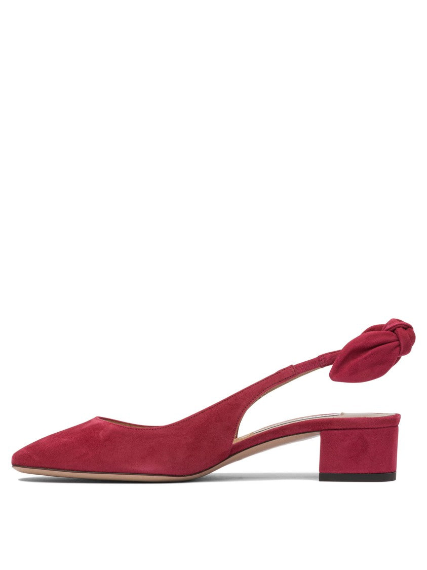 Aquazzura Red Suede Heeled Pumps