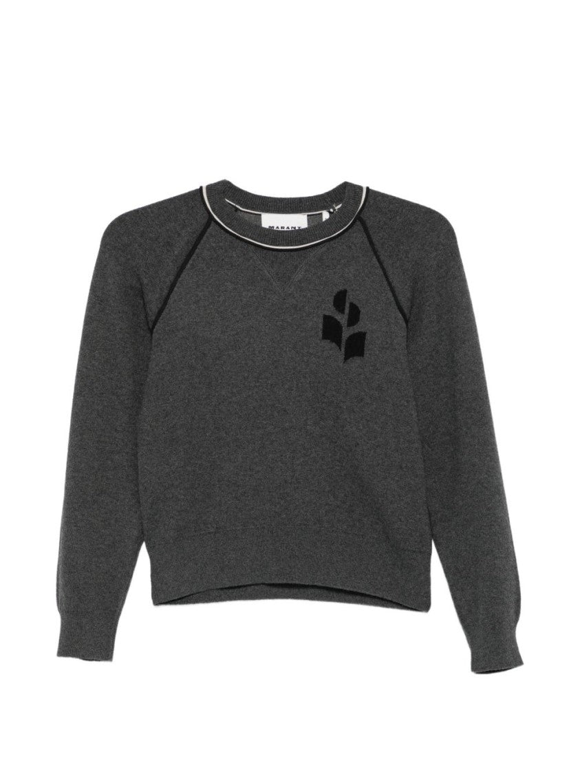 Isabel Marant Étoile Cropped Knit Sweater With Abstract Applique Detail