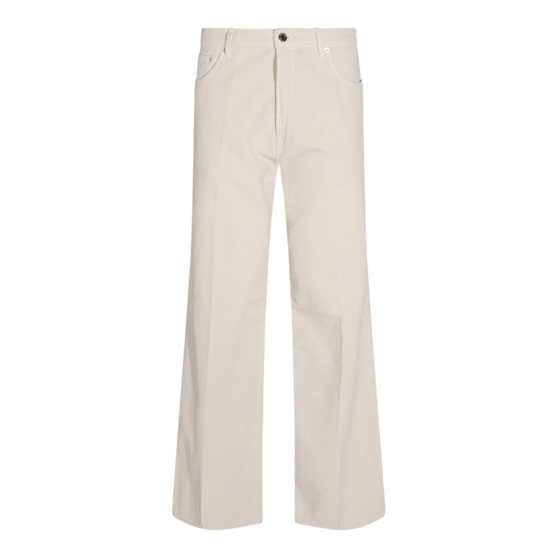 Haikure High-Waisted Trousers With Straight Cut And Ribbed Texture
