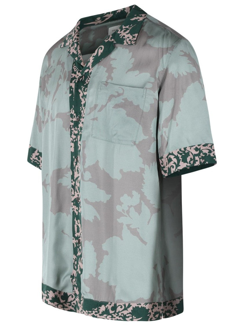 Dries Van Noten 'Carltone' Green Viscose Shirt