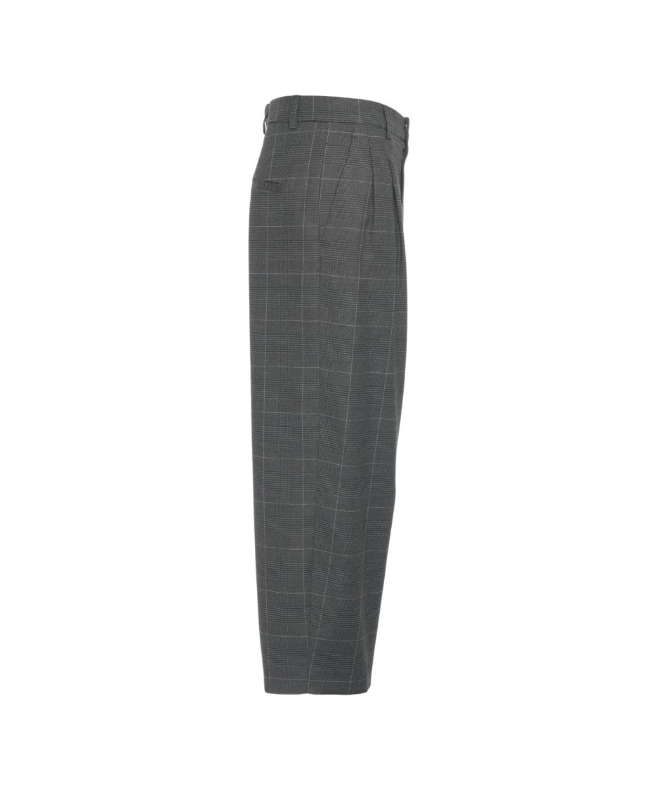 Rossi High-Waisted Trousers With Pleats And Classic Check Pattern