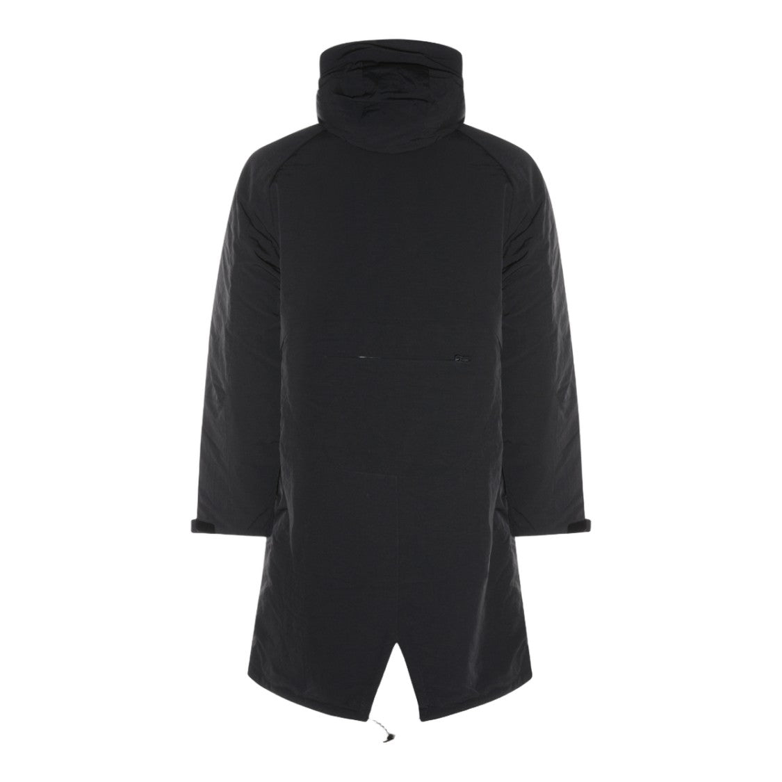 Jg1 Long Streamlined Black Coat With Hood